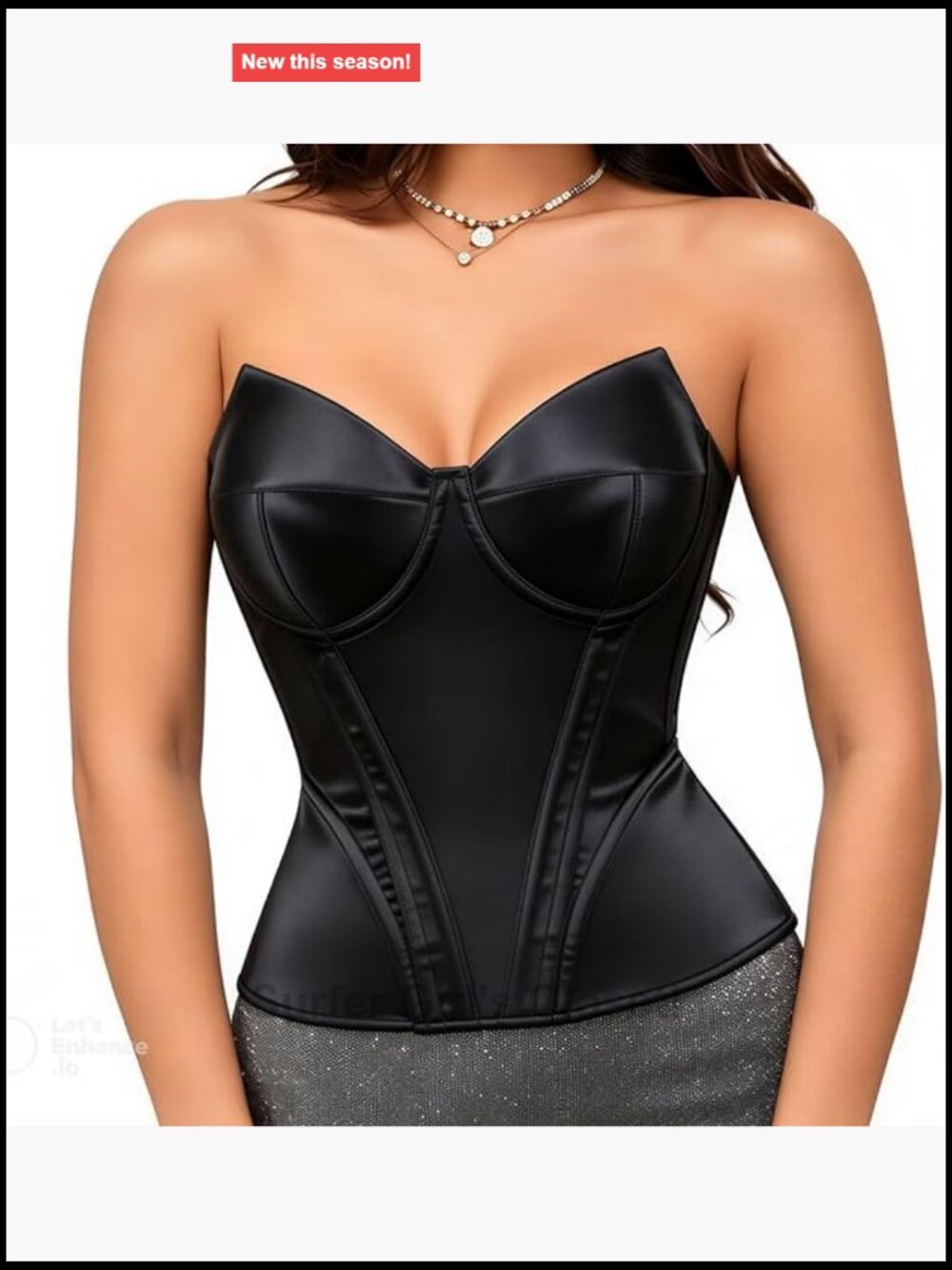 Strapless Satin Bustier Corset Top Women Boned Lace Up Going Out Party